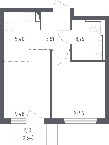 2-комнатная квартира с полной отделкой, 33.5 м2, 11 этаж, сдача 1 квартал 2025 г., ЖК Остафьево, корпус 17 - объявление 2064877 - фото №1