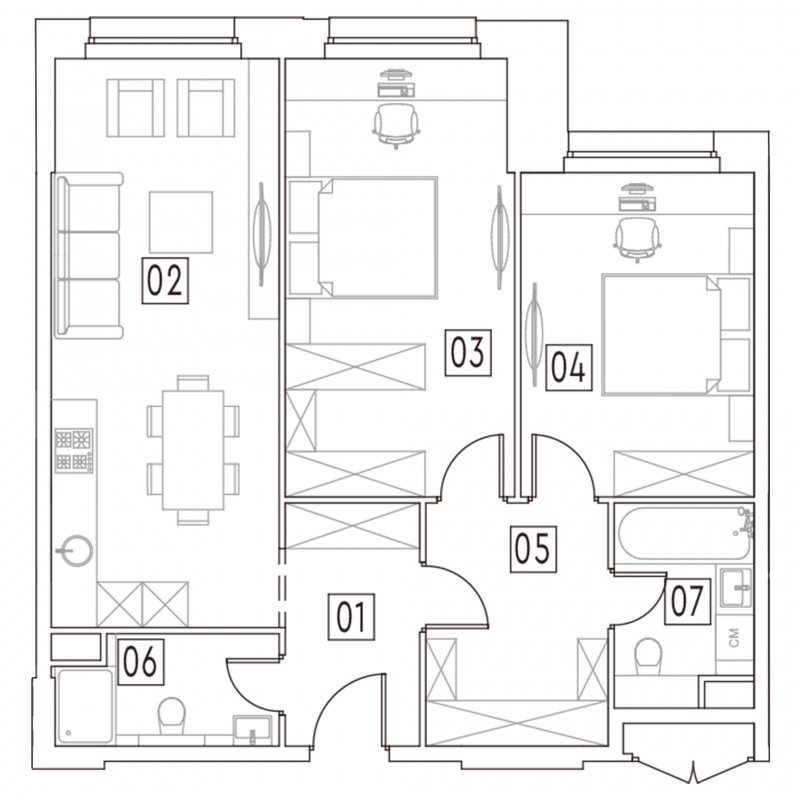 4-комнатные апартаменты без отделки, 93.4 м2, 2 этаж, сдача 2 квартал 2022 г., ЖК MAINSTREET, корпус 4 - объявление 1249742 - фото №1
