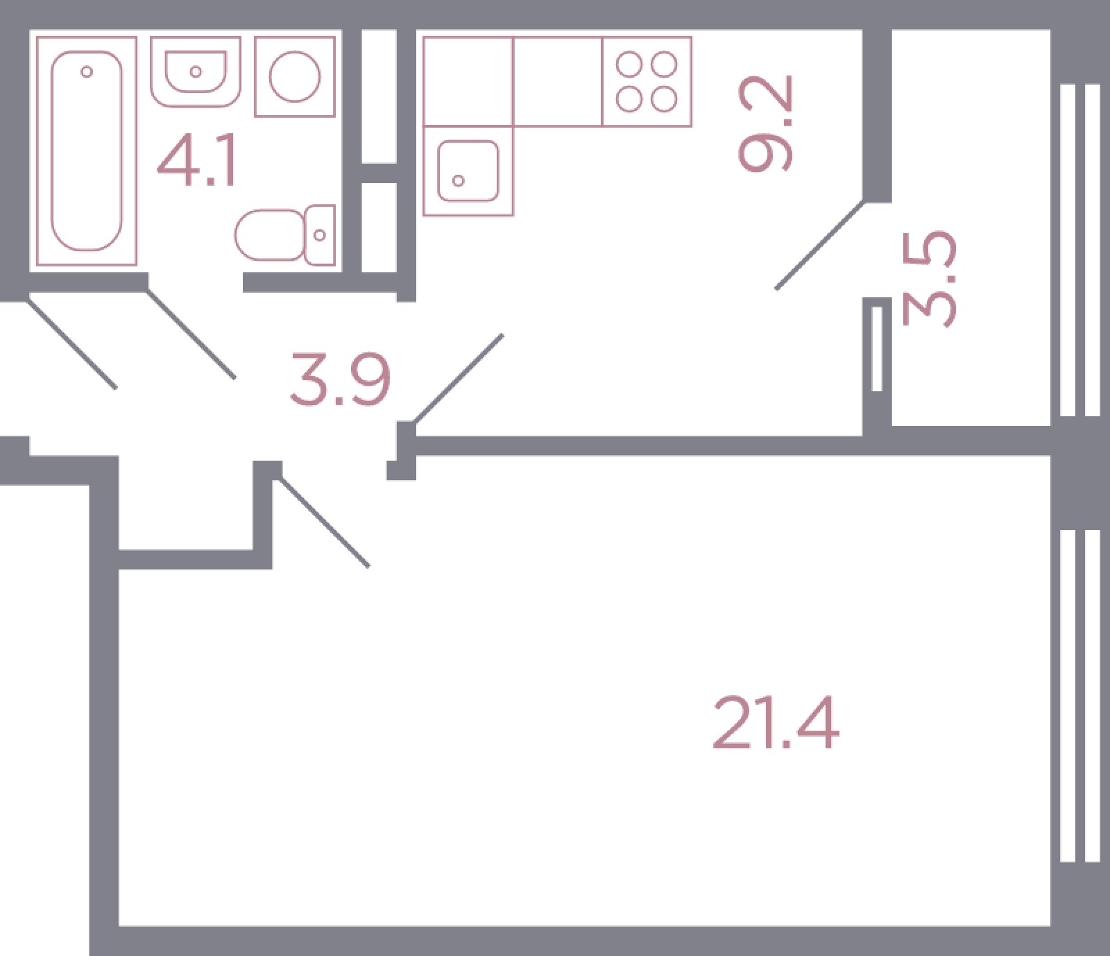 1-комнатная квартира с полной отделкой, 40 м2, 3 этаж, дом сдан, ЖК Миниполис Серебрица, корпус 4 - объявление 2028158 - фото №1