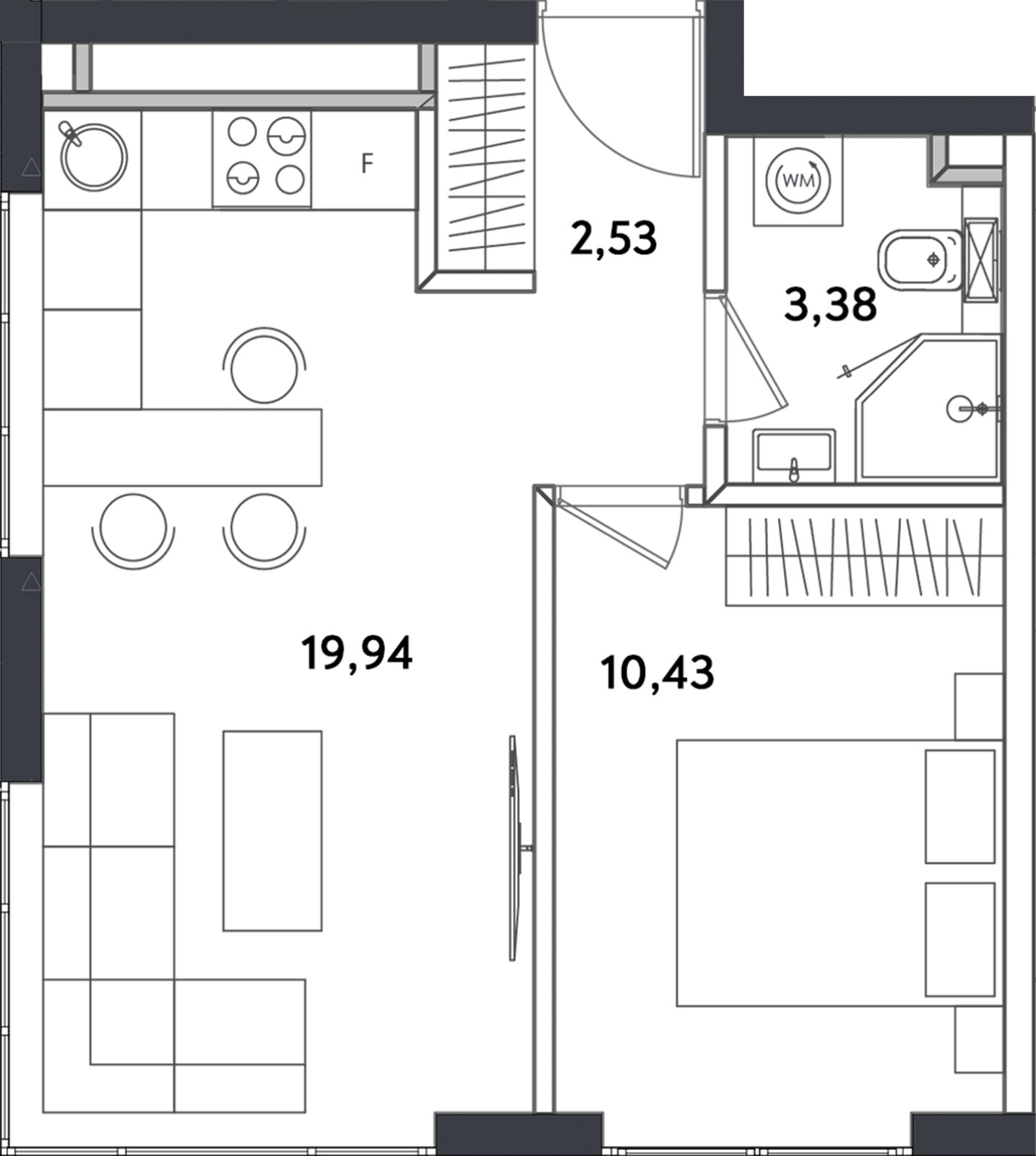 2-комнатные апартаменты с полной отделкой, 37.01 м2, 5 этаж, сдача 4 квартал 2024 г., ЖК Измайловский парк, корпус 1 - объявление 2408130 - фото №1