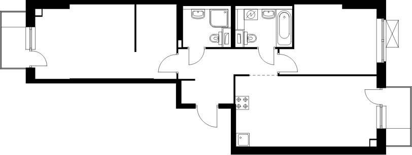 2-комнатная квартира с полной отделкой, 66.8 м2, 2 этаж, сдача 2 квартал 2025 г., ЖК Саларьево Парк, корпус 56.1 - объявление 1988269 - фото №1