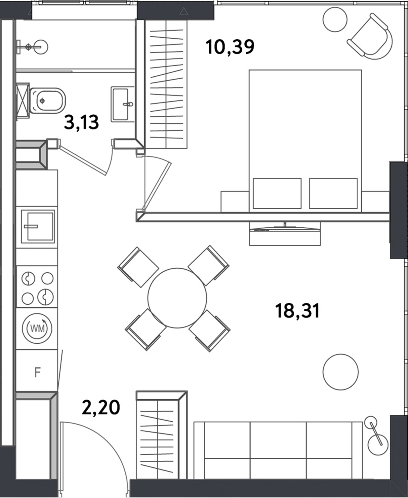 2-комнатные апартаменты с полной отделкой, 34.71 м2, 7 этаж, сдача 4 квартал 2024 г., ЖК Измайловский парк, корпус 1 - объявление 2408131 - фото №1