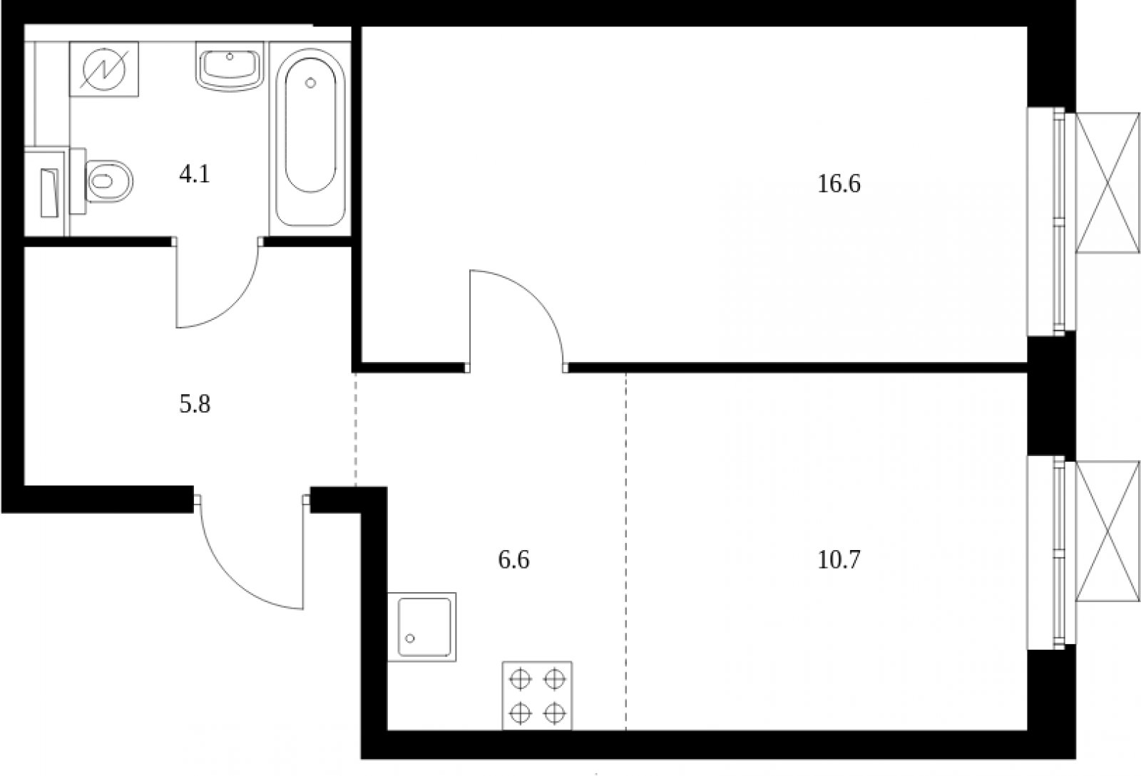 2-комнатная квартира с полной отделкой, 43.8 м2, 14 этаж, сдача 4 квартал 2024 г., ЖК Саларьево Парк, корпус 66 - объявление 2025151 - фото №1