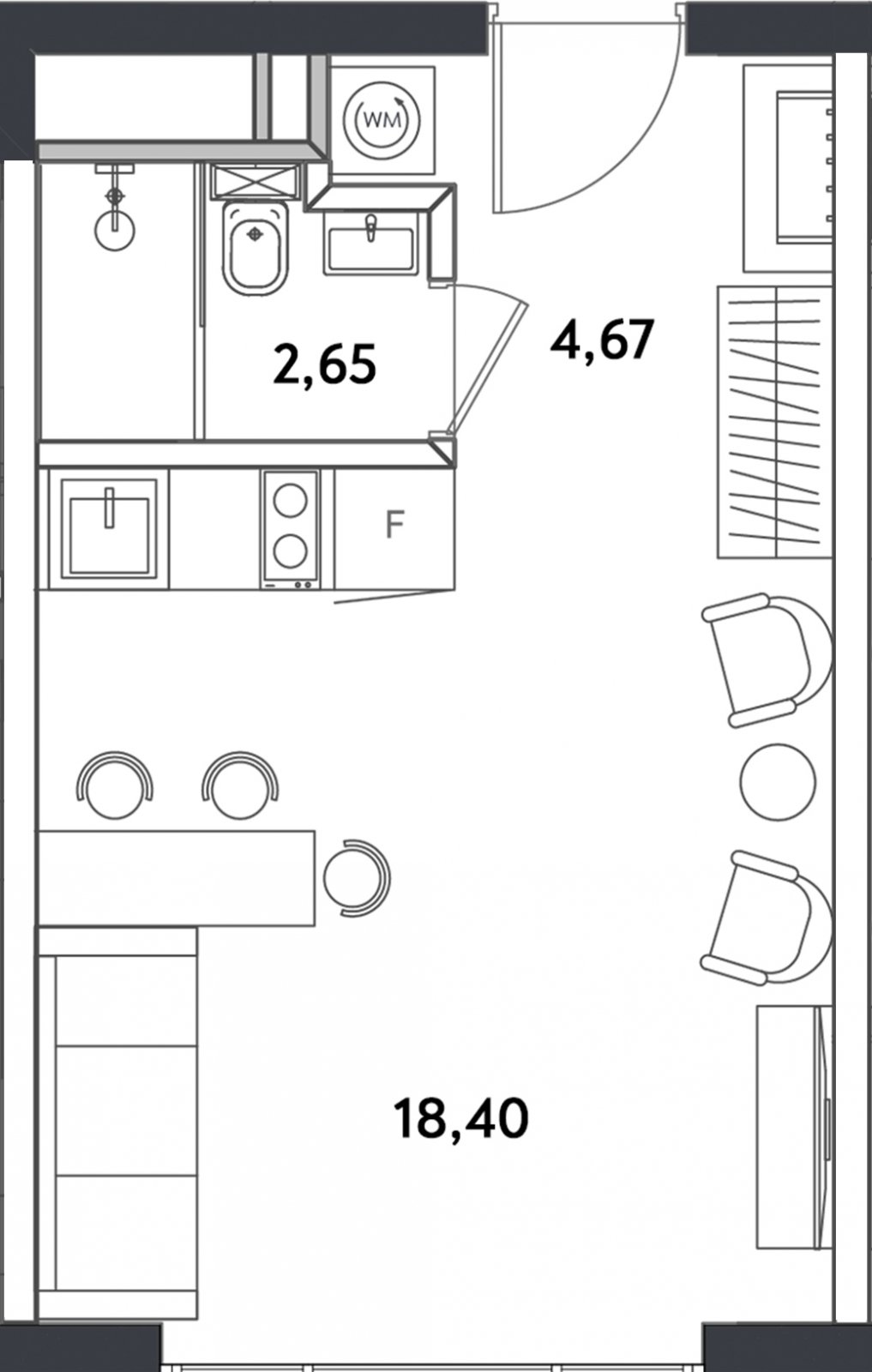 1-комнатные апартаменты с полной отделкой, 26.23 м2, 20 этаж, сдача 4 квартал 2024 г., ЖК Измайловский парк, корпус 1 - объявление 2335462 - фото №1