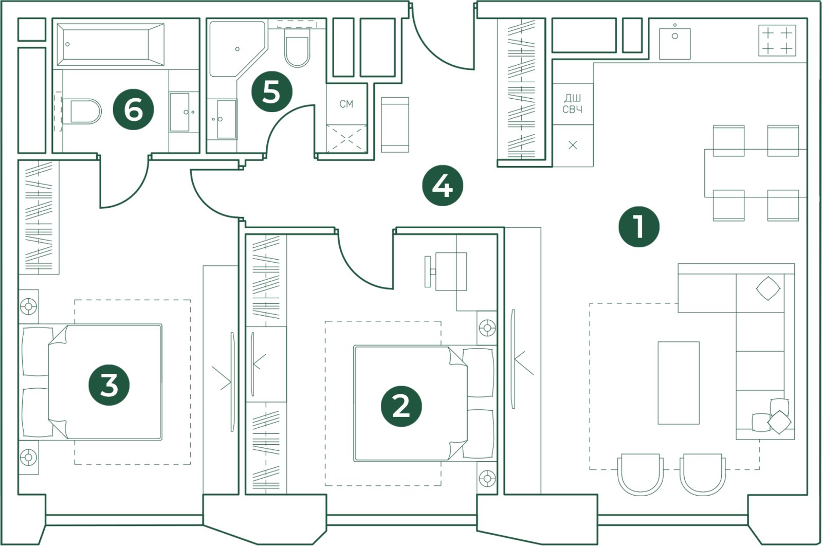 3-комнатная квартира (евро) с полной отделкой, 77.2 м2, 28 этаж, дом сдан, ЖК Эко-квартал VERY, корпус 1 - объявление 2394287 - фото №1