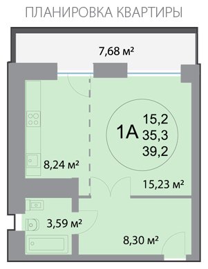 1-комнатная квартира без отделки, 39.2 м2, 2 этаж, дом сдан, ЖК 28 микрорайон, корпус 2 - объявление 2019133 - фото №1