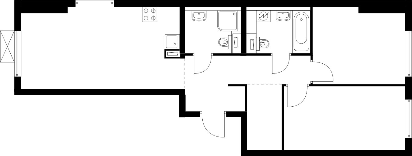 2-комнатная квартира с полной отделкой, 60.1 м2, 2 этаж, сдача 4 квартал 2025 г., ЖК Восточное Бутово, корпус 42 - объявление 2367312 - фото №1