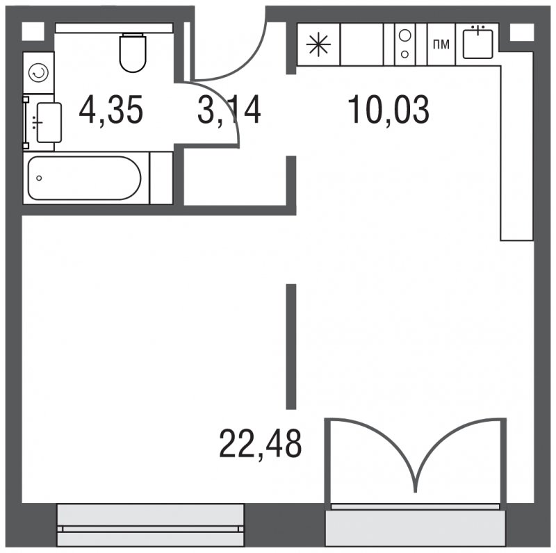 1-комнатная квартира без отделки, 40 м2, 12 этаж, сдача 3 квартал 2023 г., ЖК AFI Park Воронцовский, корпус 1 - объявление 1905581 - фото №1