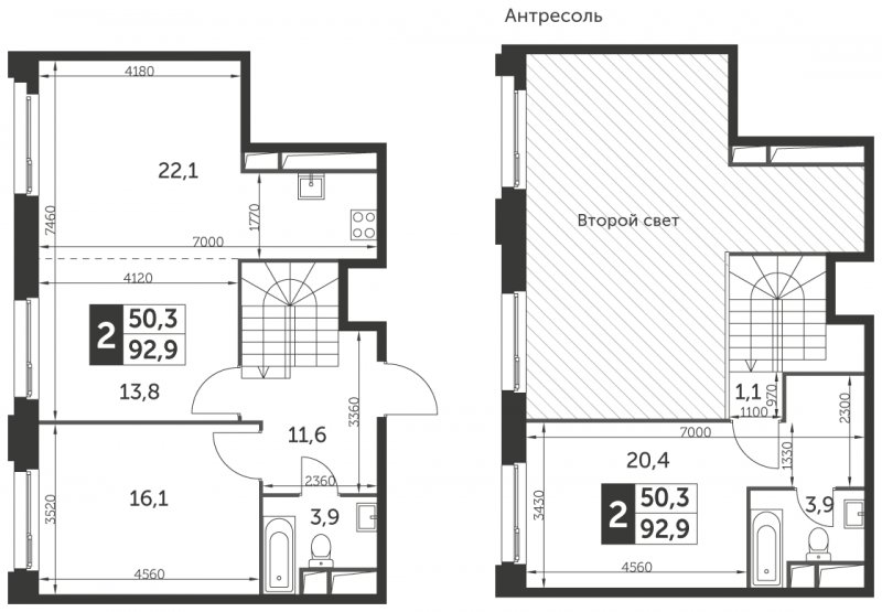 3-комнатная квартира без отделки, 92.9 м2, 26 этаж, сдача 1 квартал 2022 г., ЖК Рихард, корпус 2 - объявление 1329250 - фото №1