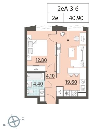 1-комнатная квартира 2 м2, 2 этаж, сдача 4 квартал 2023 г., ЖК ЗИЛАРТ, корпус 14 - объявление 1691774 - фото №1