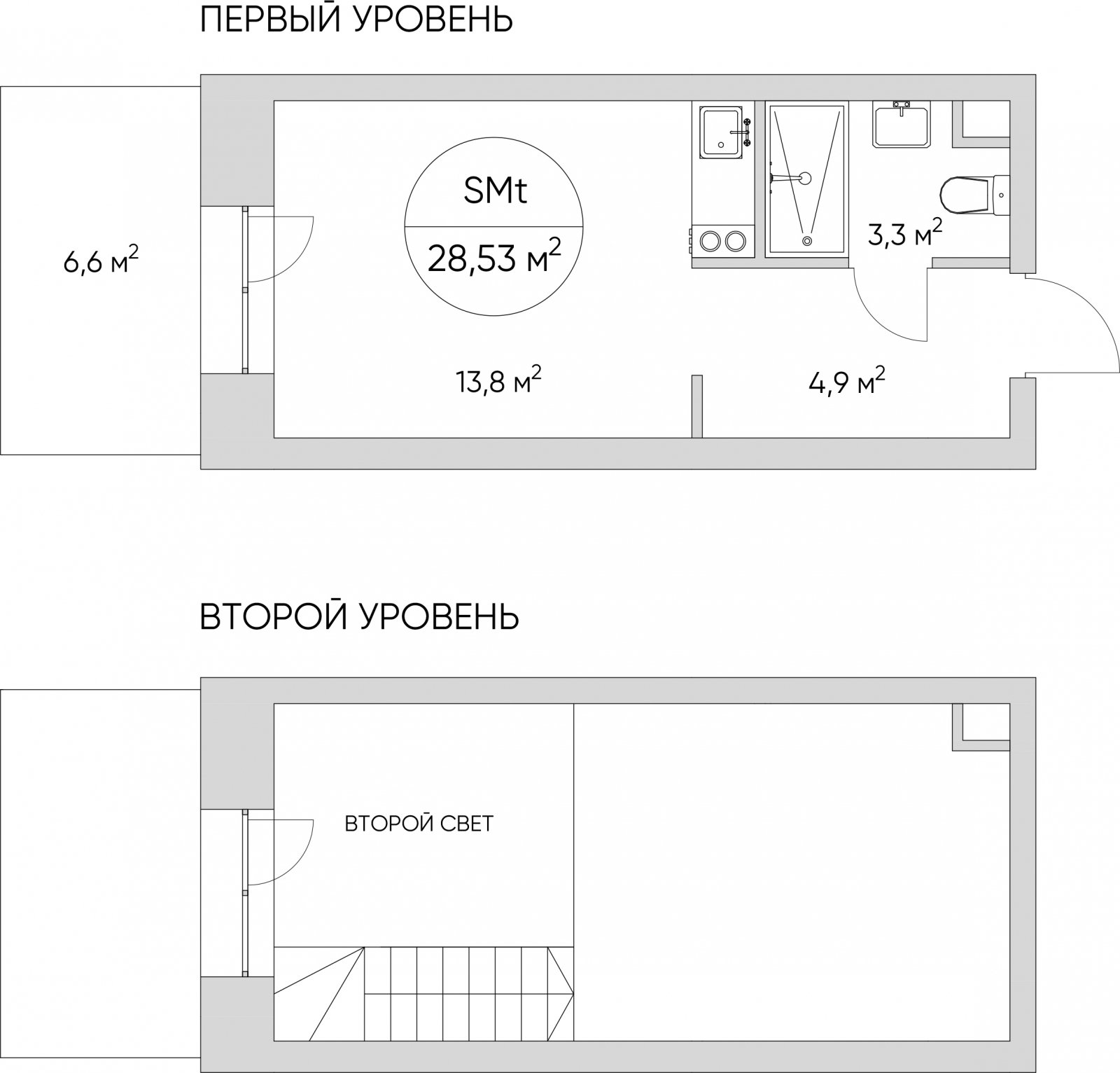 Студия без отделки, 28.53 м2, 1 этаж, дом сдан, ЖК N'ICE LOFT, корпус 1 - объявление 2415765 - фото №1