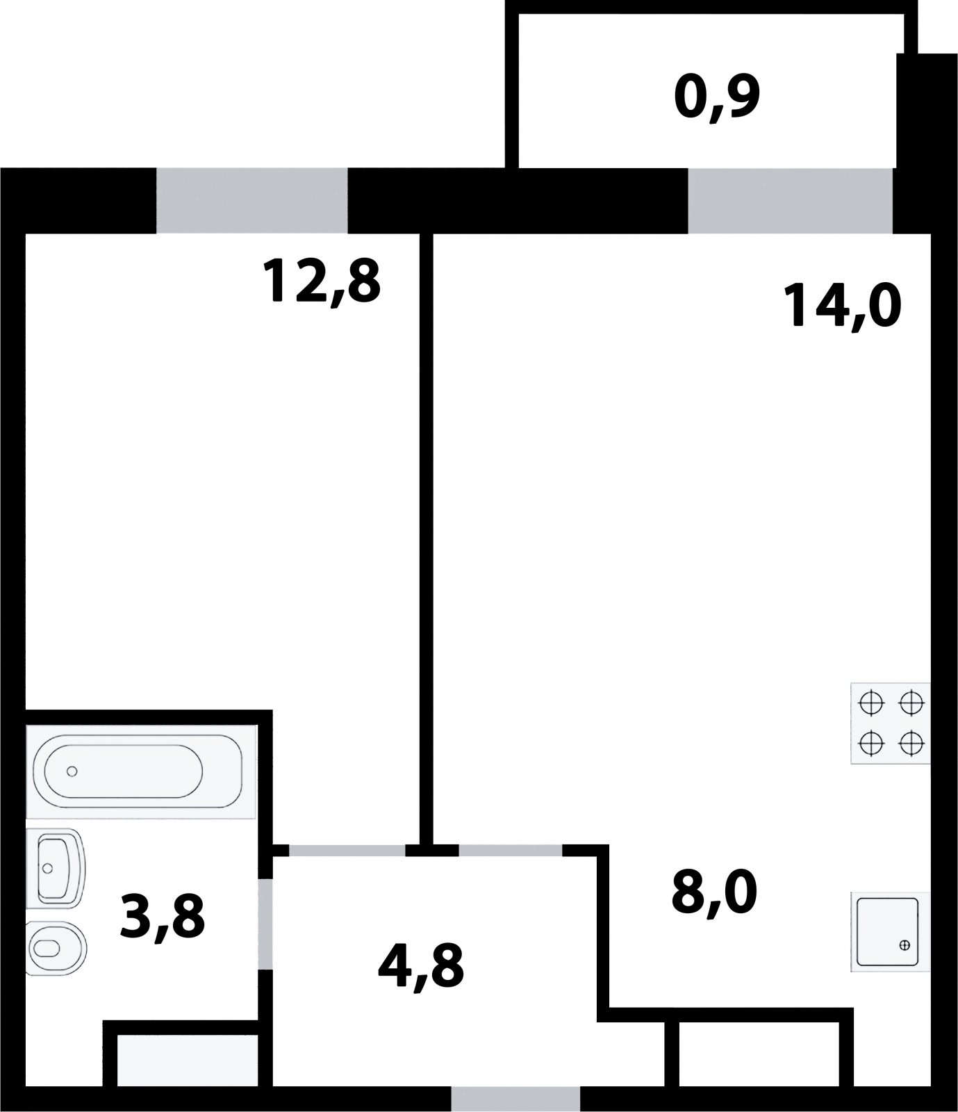 2-комнатная квартира (евро) с полной отделкой, 47.2 м2, 17 этаж, дом сдан, ЖК Союзный, корпус 1 - объявление 2076910 - фото №1