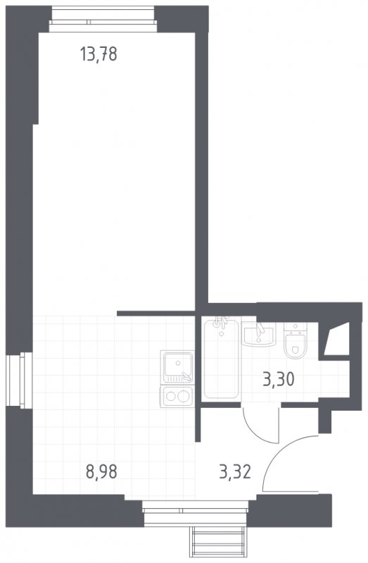 1-комнатные апартаменты с полной отделкой, 29.38 м2, 2 этаж, сдача 4 квартал 2023 г., ЖК Квартал Спутник, корпус 15 - объявление 1538872 - фото №1