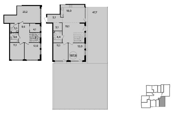 5-комнатная квартира с частичной отделкой, 187.8 м2, 2 этаж, дом сдан, ЖК Южные сады, корпус 1.5 - объявление 2052281 - фото №1