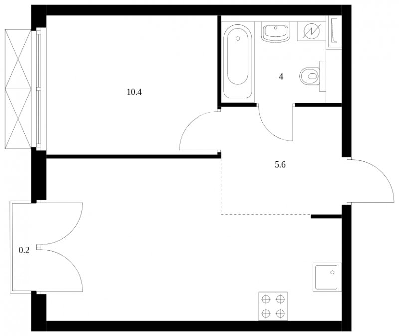 1-комнатная квартира с полной отделкой, 38 м2, 13 этаж, сдача 3 квартал 2023 г., ЖК Западный порт, корпус 2.2.2 - объявление 1782843 - фото №1