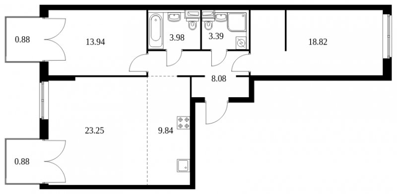 3-комнатная квартира с полной отделкой, 83.06 м2, 11 этаж, сдача 1 квартал 2024 г., ЖК Green Park, корпус 8 - объявление 1687821 - фото №1