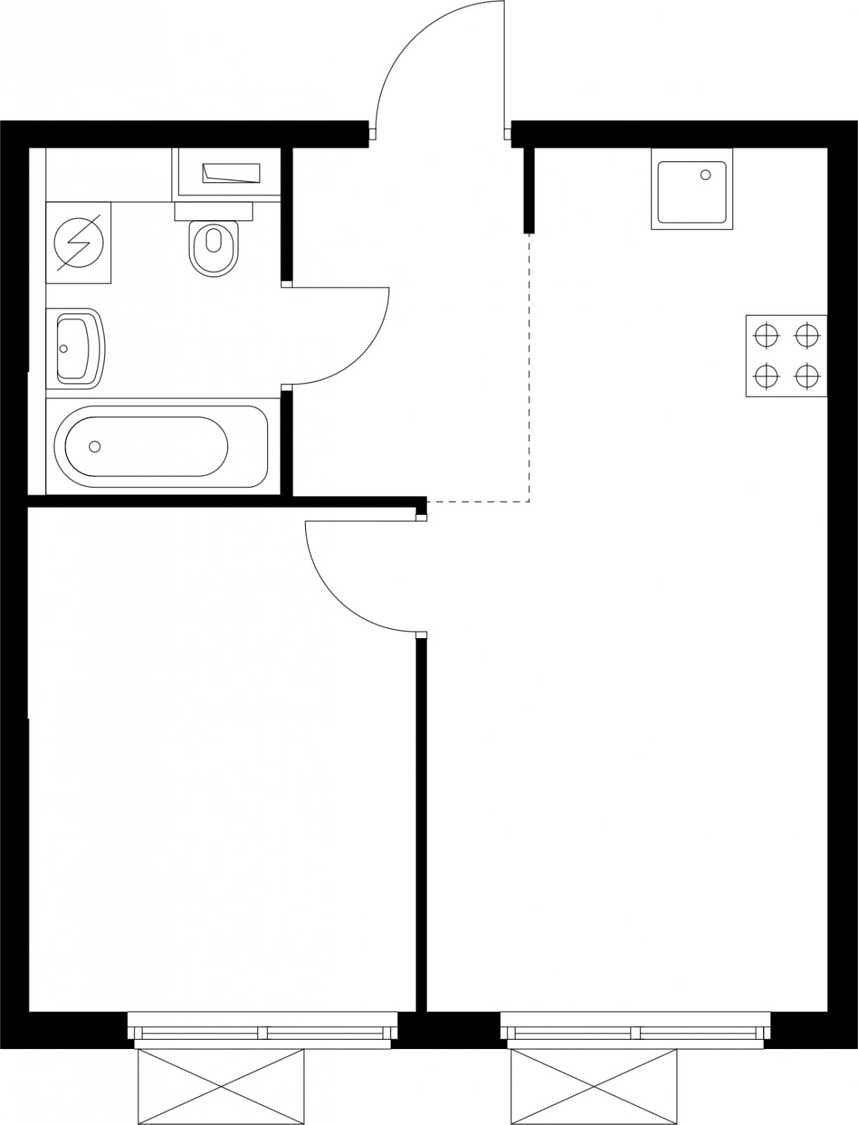 1-комнатная квартира с полной отделкой, 34.4 м2, 29 этаж, сдача 4 квартал 2024 г., ЖК Матвеевский Парк, корпус 1.2 - объявление 2337976 - фото №1