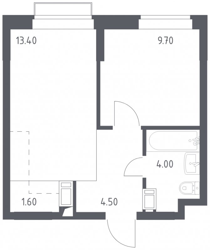1-комнатная квартира с полной отделкой, 33.2 м2, 14 этаж, сдача 1 квартал 2023 г., ЖК Алхимово, корпус 3.1 - объявление 1590746 - фото №1