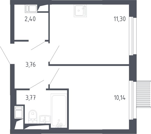 1-комнатная квартира с полной отделкой, 31.4 м2, 15 этаж, сдача 3 квартал 2023 г., ЖК Мытищи Парк, корпус 2 - объявление 2066403 - фото №1