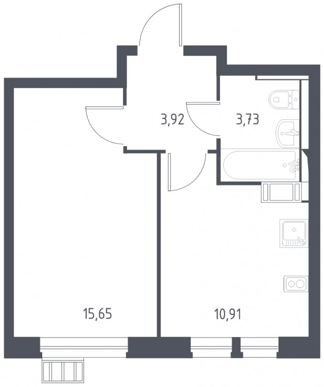 1-комнатная квартира с полной отделкой, 34.21 м2, 3 этаж, сдача 4 квартал 2023 г., ЖК Большое Путилково, корпус 22 - объявление 1888691 - фото №1