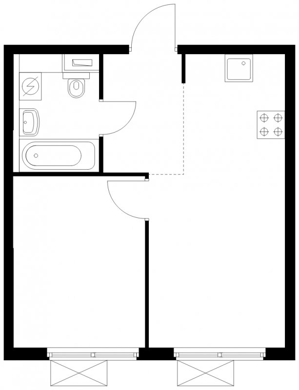 1-комнатная квартира с полной отделкой, 34.65 м2, 27 этаж, сдача 4 квартал 2024 г., ЖК Матвеевский Парк, корпус 1.2 - объявление 1775817 - фото №1