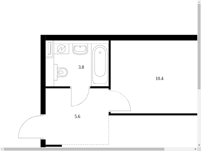 1-комнатная квартира с полной отделкой, 37.7 м2, 19 этаж, сдача 3 квартал 2023 г., ЖК Западный порт, корпус 2.2.2 - объявление 2091179 - фото №1