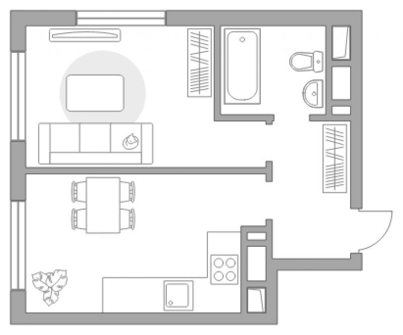 1-комнатная квартира без отделки, 31.6 м2, 2 этаж, сдача 2 квартал 2023 г., ЖК Инновация, корпус 5 - объявление 1852281 - фото №1