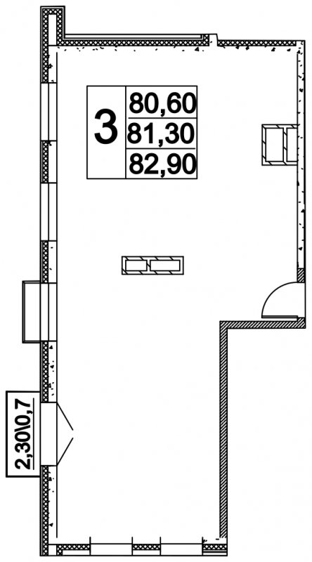 3-комнатные апартаменты без отделки, 80.6 м2, 15 этаж, дом сдан, ЖК Легендарный Квартал на Березовой  аллее, корпус 3 - объявление 1673278 - фото №1