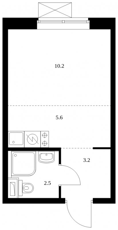 Студия с полной отделкой, 21.5 м2, 14 этаж, сдача 4 квартал 2023 г., ЖК Измайловский лес, корпус 6.2 - объявление 1859296 - фото №1