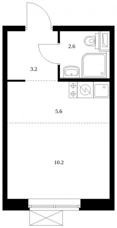 Студия 21.6 м2, 17 этаж, дом сдан, ЖК Восточное Бутово, корпус 17 - объявление 1871355 - фото №1