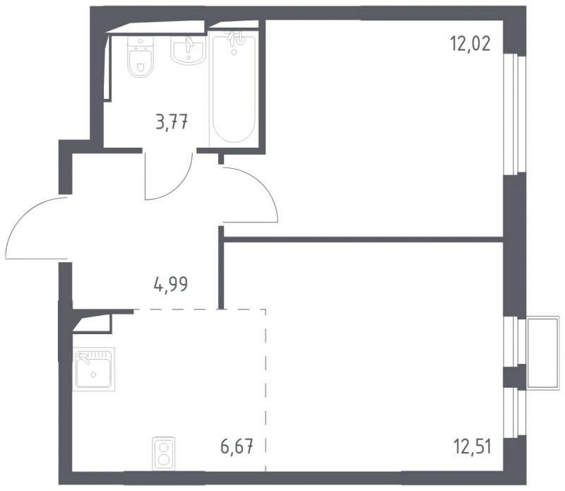2-комнатная квартира (евро) с полной отделкой, 39.96 м2, 2 этаж, сдача 4 квартал 2024 г., ЖК Остафьево, корпус 13 - объявление 1827858 - фото №1