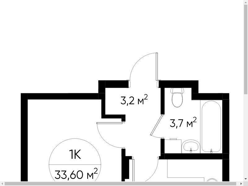 1-комнатные апартаменты с полной отделкой, 33.6 м2, 2 этаж, дом сдан, ЖК Люберцы, корпус 65 - объявление 2060104 - фото №1