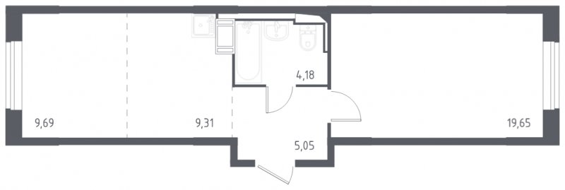 2-комнатная квартира (евро) с полной отделкой, 47.88 м2, 10 этаж, сдача 4 квартал 2023 г., ЖК Алхимово, корпус 7 - объявление 1821818 - фото №1