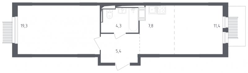2-комнатная квартира с полной отделкой, 48.2 м2, 12 этаж, сдача 2 квартал 2025 г., ЖК Мытищи Парк, корпус 4 - объявление 1967195 - фото №1