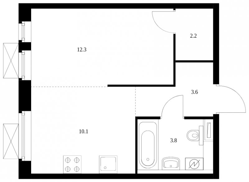 1-комнатная квартира с полной отделкой, 32 м2, 14 этаж, сдача 1 квартал 2024 г., ЖК Жулебино парк, корпус 9 - объявление 1775470 - фото №1