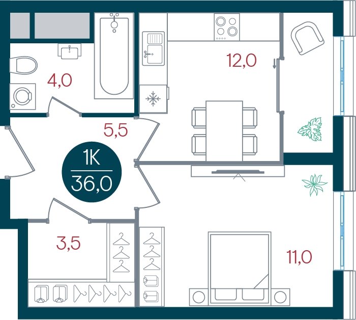 1-комнатная квартира без отделки, 36 м2, 5 этаж, дом сдан, ЖК РУСИЧ Новые Котельники, корпус 3 - объявление 2433648 - фото №1