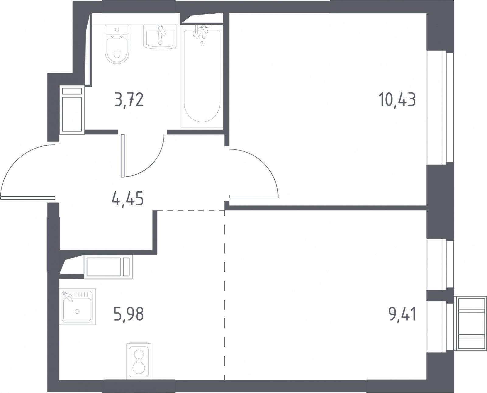2-комнатная квартира с полной отделкой, 33.99 м2, 7 этаж, сдача 1 квартал 2024 г., ЖК Большое Путилково, корпус 24 - объявление 2028749 - фото №1