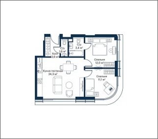 2-комнатная квартира с частичной отделкой, 56 м2, 34 этаж, дом сдан, ЖК City Bay, корпус Atlantic Ocean 2 - объявление 1933000 - фото №1