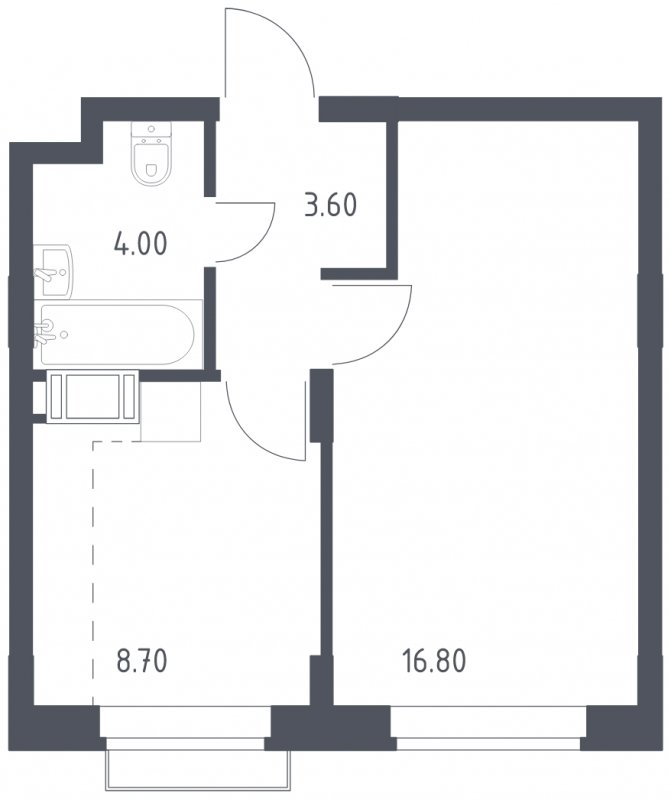 1-комнатная квартира с полной отделкой, 33.1 м2, 6 этаж, сдача 1 квартал 2023 г., ЖК Алхимово, корпус 3.2 - объявление 1716831 - фото №1