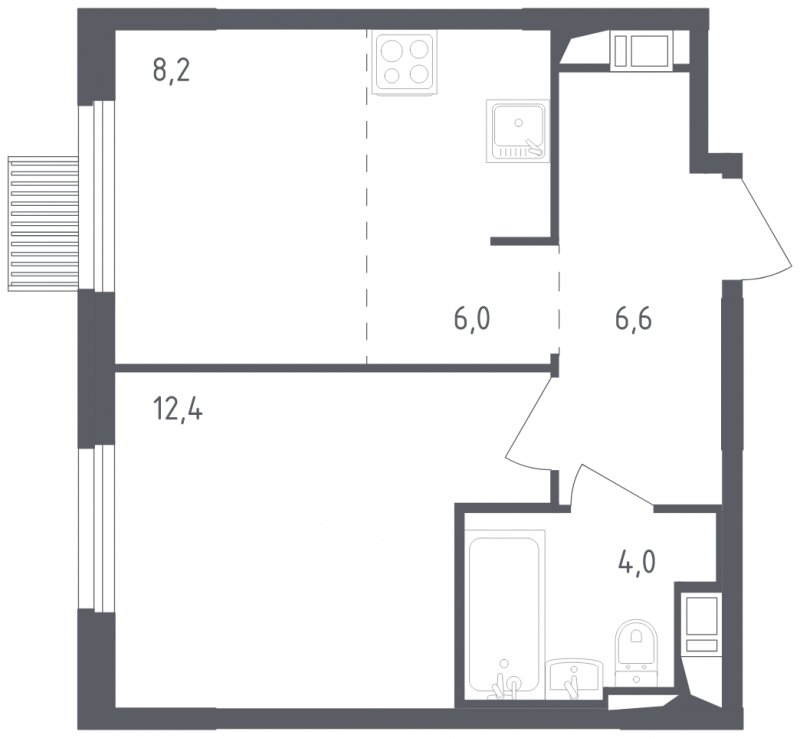 2-комнатная квартира с полной отделкой, 37.2 м2, 13 этаж, сдача 2 квартал 2024 г., ЖК Мытищи Парк, корпус 3 - объявление 1822174 - фото №1