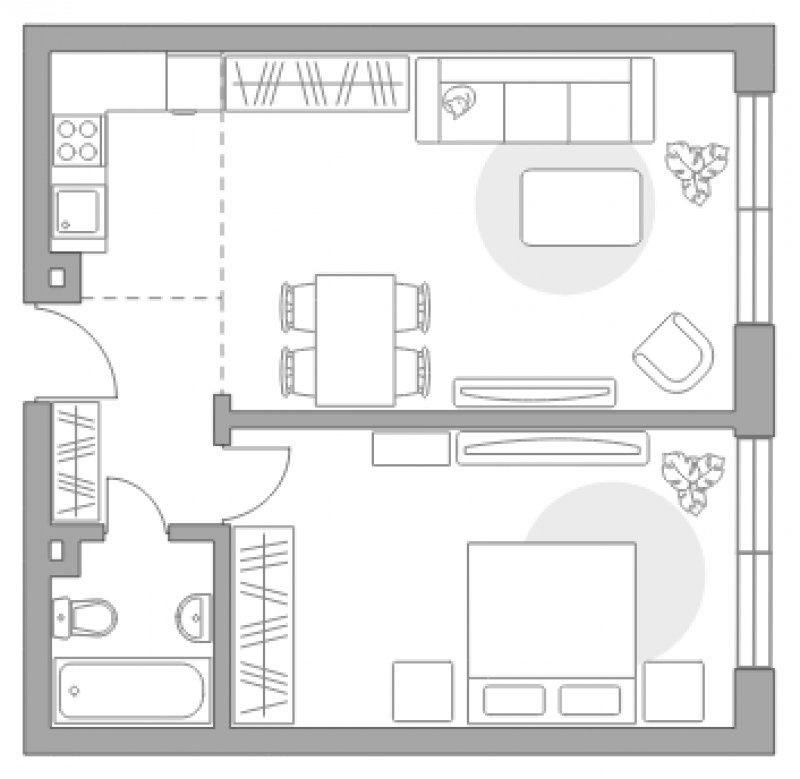 2-комнатные апартаменты без отделки, 49.8 м2, 5 этаж, сдача 4 квартал 2023 г., ЖК HighWay, корпус 1 - объявление 1745585 - фото №1