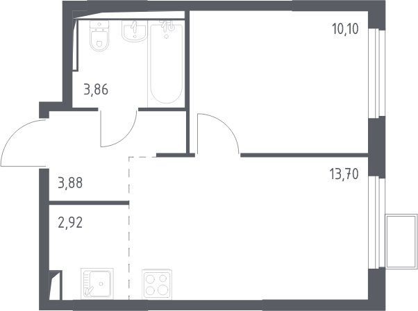 2-комнатная квартира с полной отделкой, 34.5 м2, 14 этаж, сдача 4 квартал 2024 г., ЖК Остафьево, корпус 14 - объявление 2067981 - фото №1