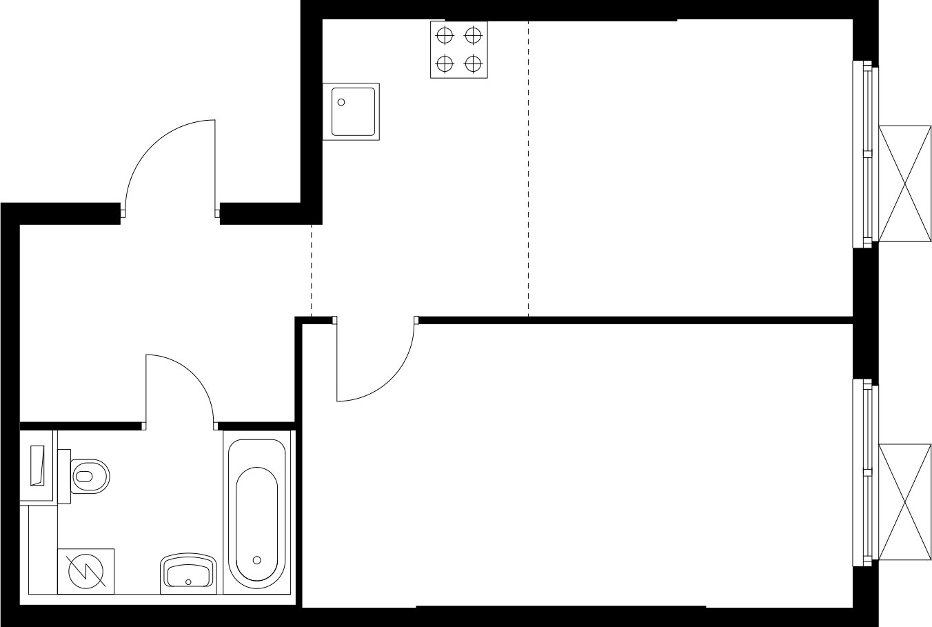 1-комнатная квартира с полной отделкой, 44.1 м2, 10 этаж, сдача 1 квартал 2025 г., ЖК Бунинские луга, корпус 3.8.1 - объявление 2342653 - фото №1