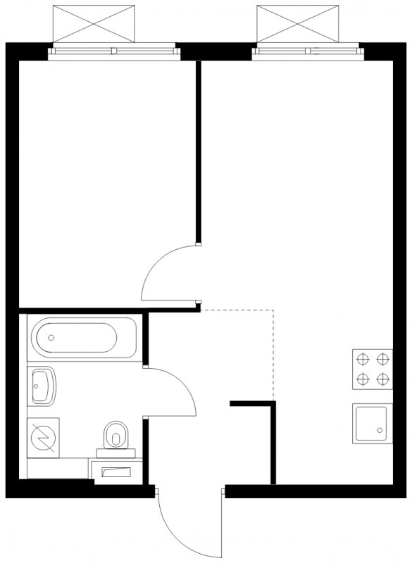 1-комнатная квартира с полной отделкой, 32.6 м2, 4 этаж, сдача 1 квартал 2025 г., ЖК Середневский лес, корпус 3.2 - объявление 1964661 - фото №1