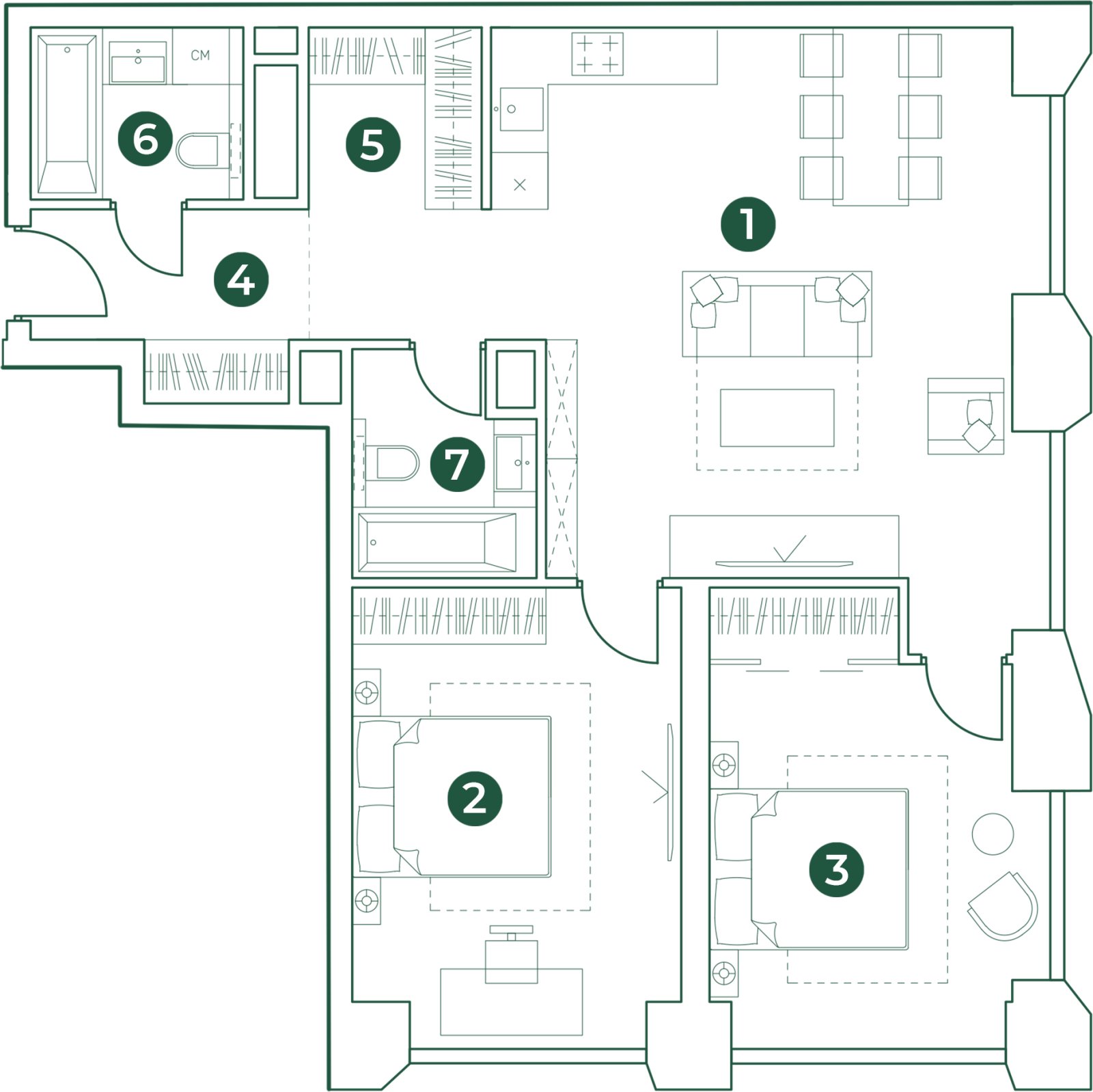 3-комнатная квартира (евро) с полной отделкой, 84.8 м2, 8 этаж, дом сдан, ЖК Эко-квартал VERY, корпус 1 - объявление 2394357 - фото №1