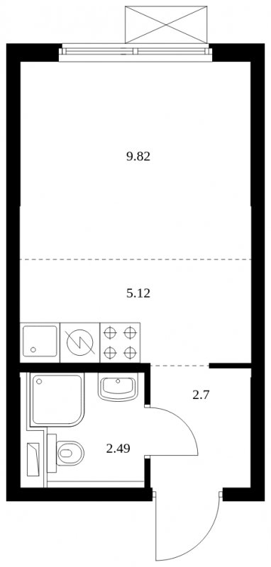 Студия с полной отделкой, 20.13 м2, 24 этаж, сдача 4 квартал 2024 г., ЖК Матвеевский Парк, корпус 1.2 - объявление 1964818 - фото №1