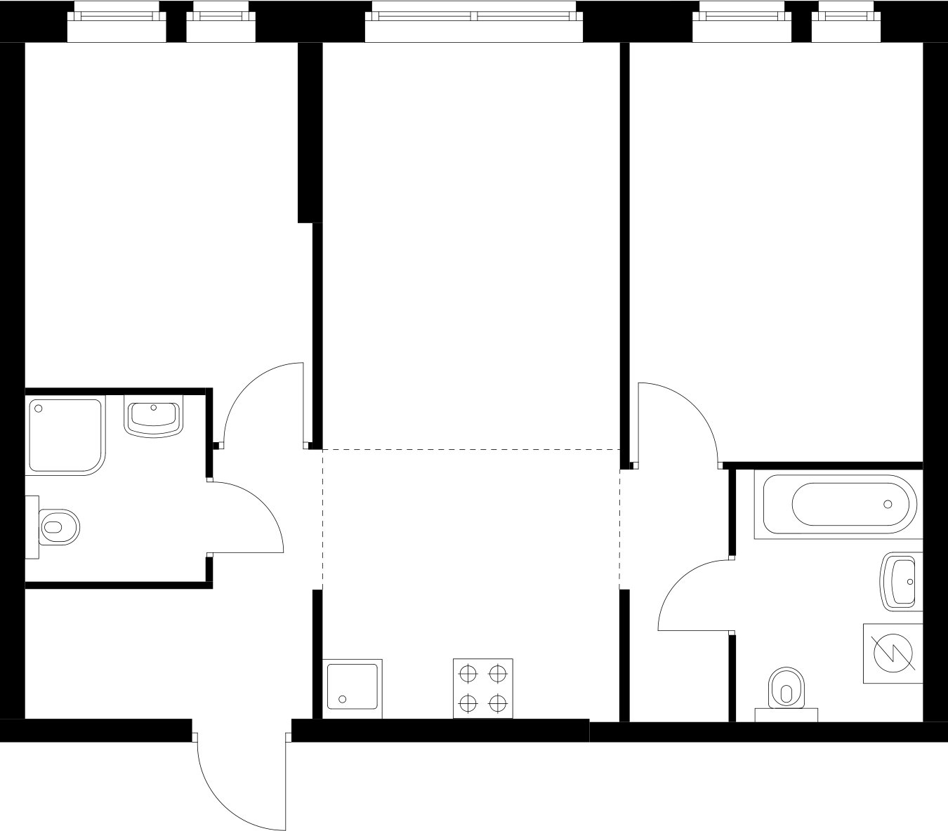 2-комнатная квартира с полной отделкой, 59.8 м2, 31 этаж, дом сдан, ЖК Кронштадтский 9, корпус 1.1 - объявление 2336033 - фото №1