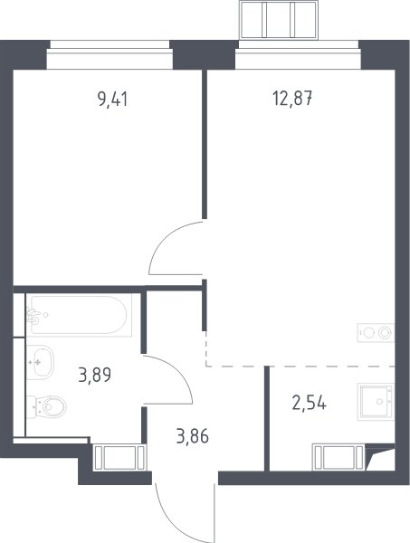 2-комнатная квартира с полной отделкой, 32.6 м2, 10 этаж, сдача 1 квартал 2025 г., ЖК Алхимово, корпус 11 - объявление 2064573 - фото №1