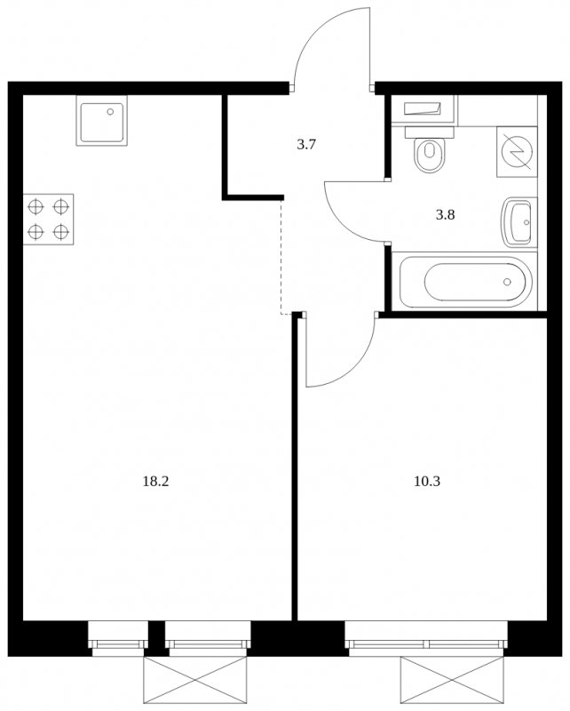 1-комнатная квартира с полной отделкой, 36 м2, 2 этаж, сдача 3 квартал 2023 г., ЖК Ильинские Луга, корпус 14 - объявление 1626062 - фото №1