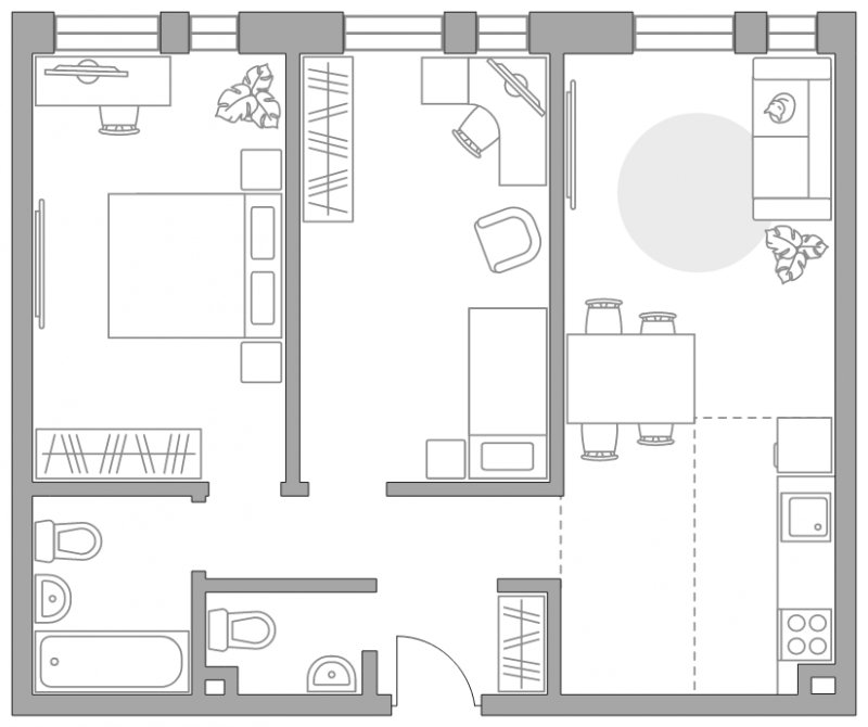 3-комнатная квартира без отделки, 60 м2, 3 этаж, сдача 2 квартал 2025 г., ЖК MYPRIORITY Dubrovka, корпус 1 - объявление 1802793 - фото №1